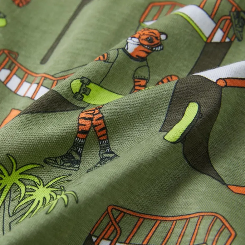 vidaXL Ropa Y Accesorios-Pijama de manga corta infantil caqui claro 92