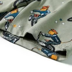 vidaXL Ropa Y Accesorios-Pijama de manga corta infantil caqui claro 92