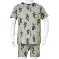 vidaXL Ropa Y Accesorios-Pijama de manga corta infantil caqui claro 92