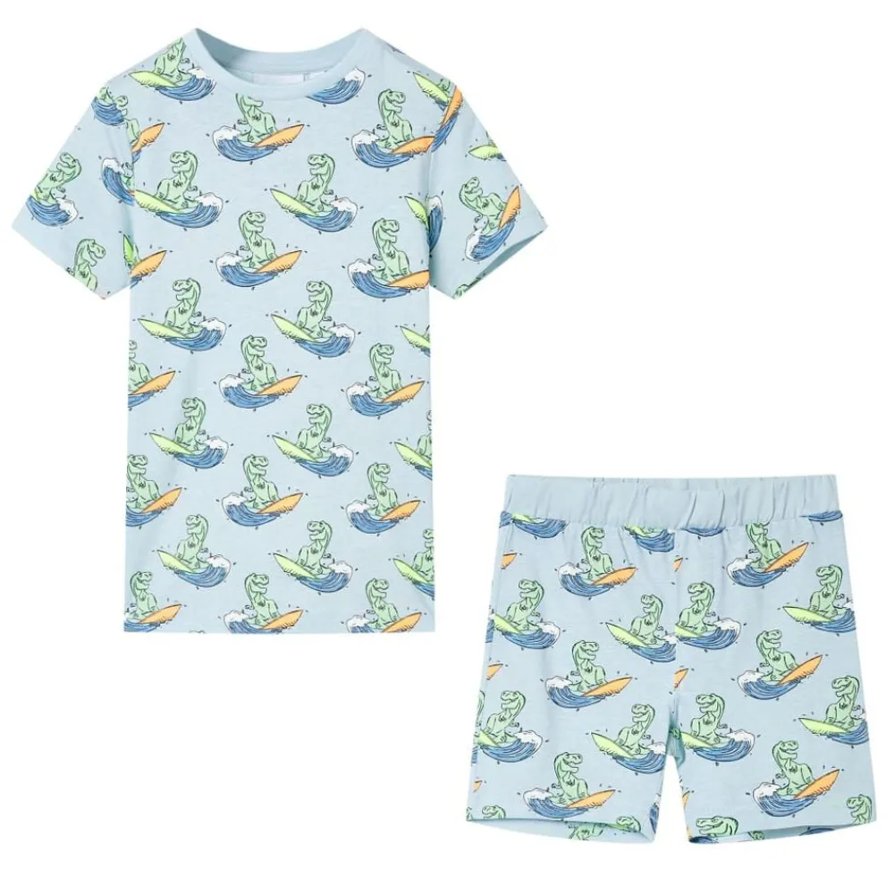 vidaXL Ropa Y Accesorios-Pijama de niños de manga corta azul claro 104