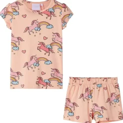 vidaXL Ropa Y Accesorios-Pijama infantil de manga corta naranja claro 92