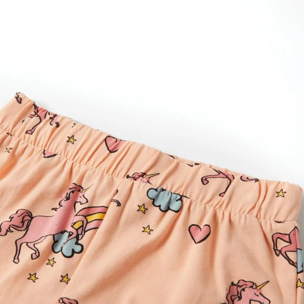 vidaXL Ropa Y Accesorios-Pijama infantil de manga corta naranja claro 92