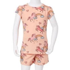 vidaXL Ropa Y Accesorios-Pijama infantil de manga corta naranja claro 92