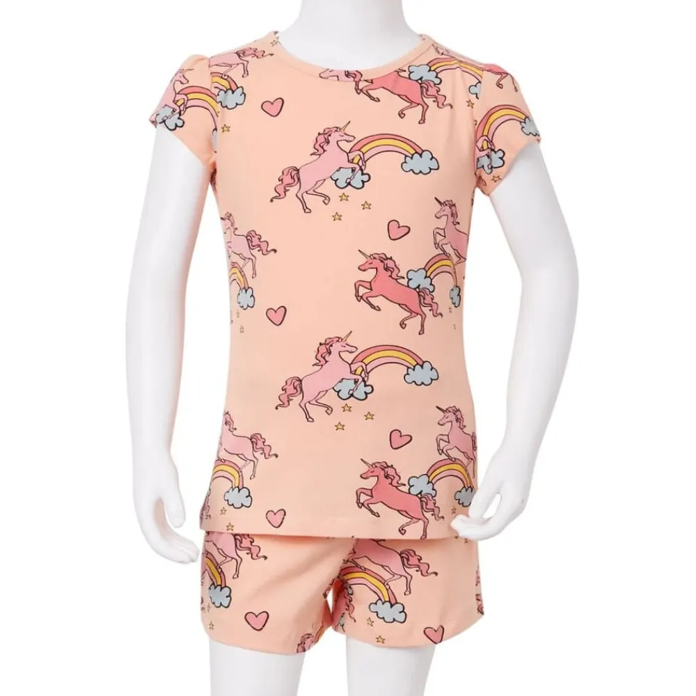vidaXL Ropa Y Accesorios-Pijama infantil de manga corta naranja claro 92