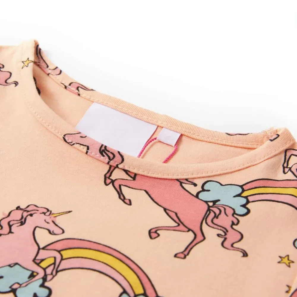 vidaXL Ropa Y Accesorios-Pijama infantil de manga corta naranja claro 92
