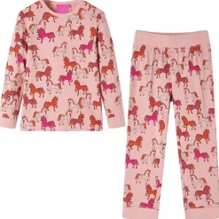 vidaXL Ropa Y Accesorios-Pijama infantil de manga larga rosa claro 92