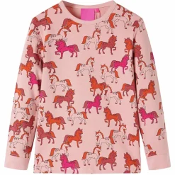 vidaXL Ropa Y Accesorios-Pijama infantil de manga larga rosa claro 92
