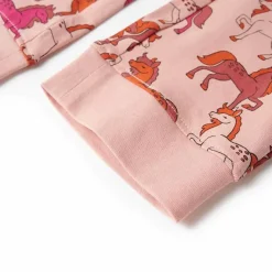 vidaXL Ropa Y Accesorios-Pijama infantil de manga larga rosa claro 92