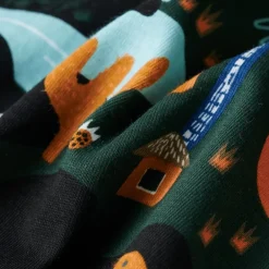vidaXL Pijama infantil de manga larga verde oscuro 92