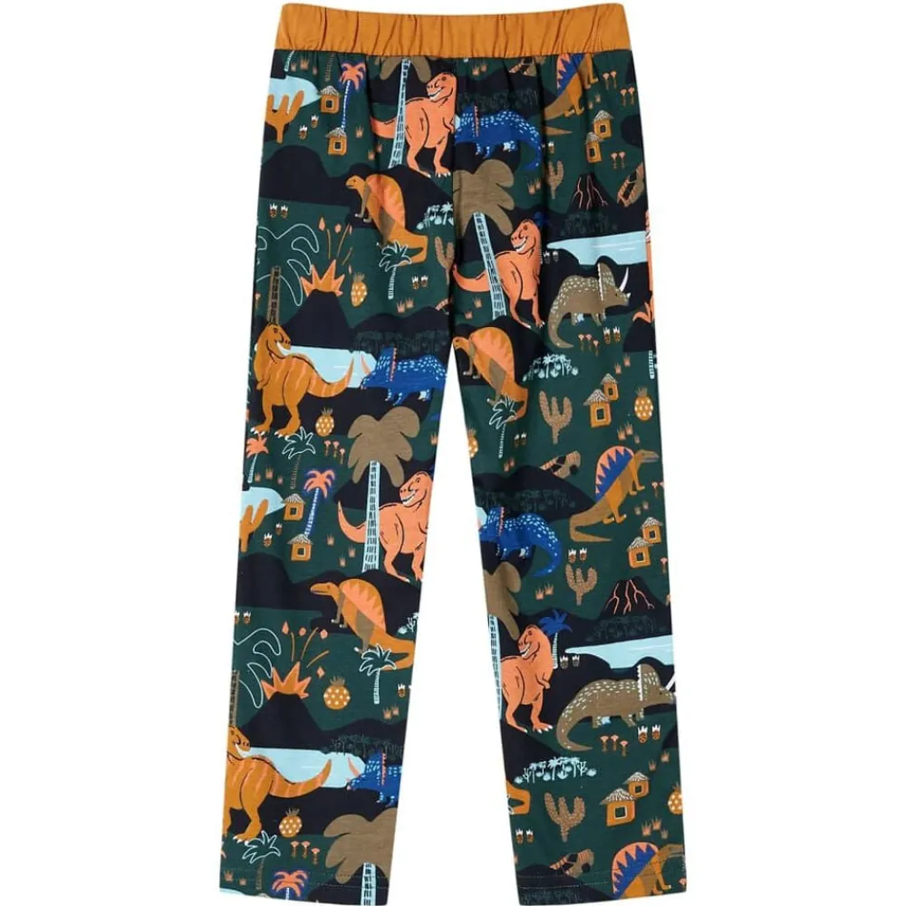 vidaXL Pijama infantil de manga larga verde oscuro 92