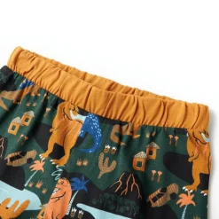 vidaXL Pijama infantil de manga larga verde oscuro 92