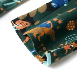 vidaXL Pijama infantil de manga larga verde oscuro 92