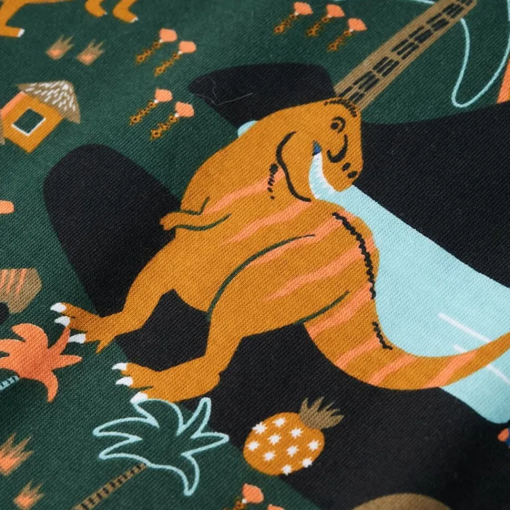 vidaXL Pijama infantil de manga larga verde oscuro 92