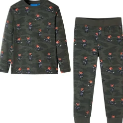 vidaXL Ropa Y Accesorios-Pijama infantil de manga larga caqui 92