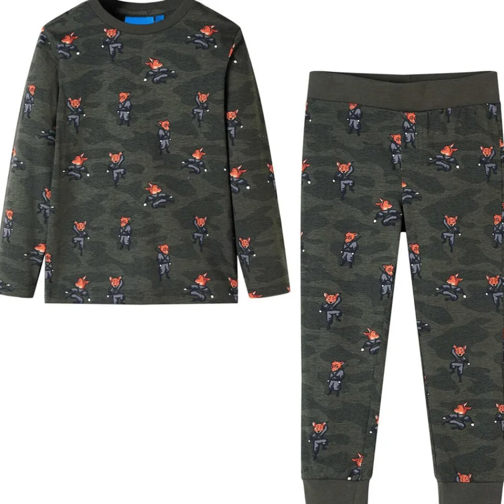 vidaXL Ropa Y Accesorios-Pijama infantil de manga larga caqui 92