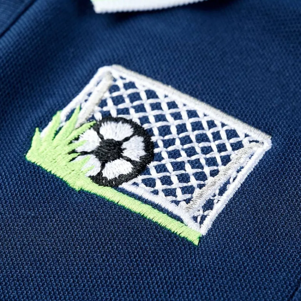vidaXL Polo infantil azul oscuro 116 Azul marino Clearance