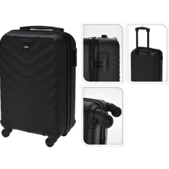 ProWorld Maletas Y Bolsos De Viaje-Maleta con diseño de rombo negra 28 L