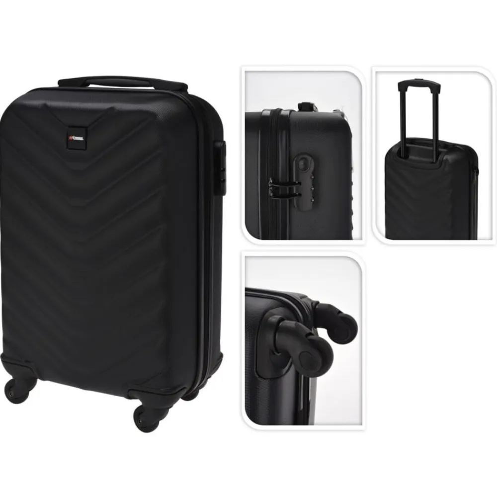 ProWorld Maletas Y Bolsos De Viaje-Maleta con diseño de rombo negra 28 L