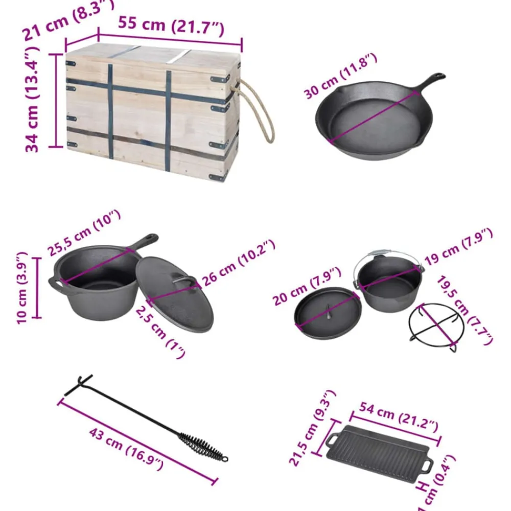 vidaXL Set De Horno Holandés 9 Piezas Sale
