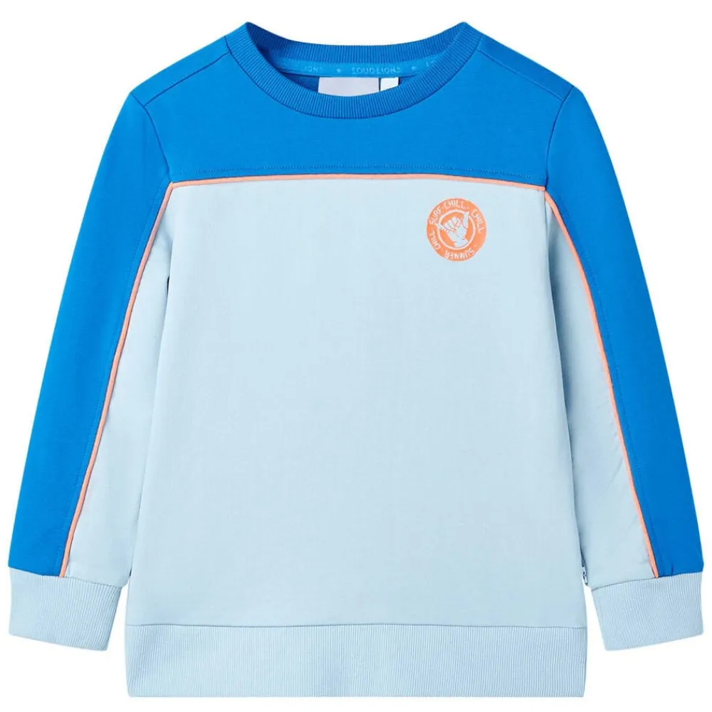 vidaXL Sudadera infantil azul chillón y azul claro 104