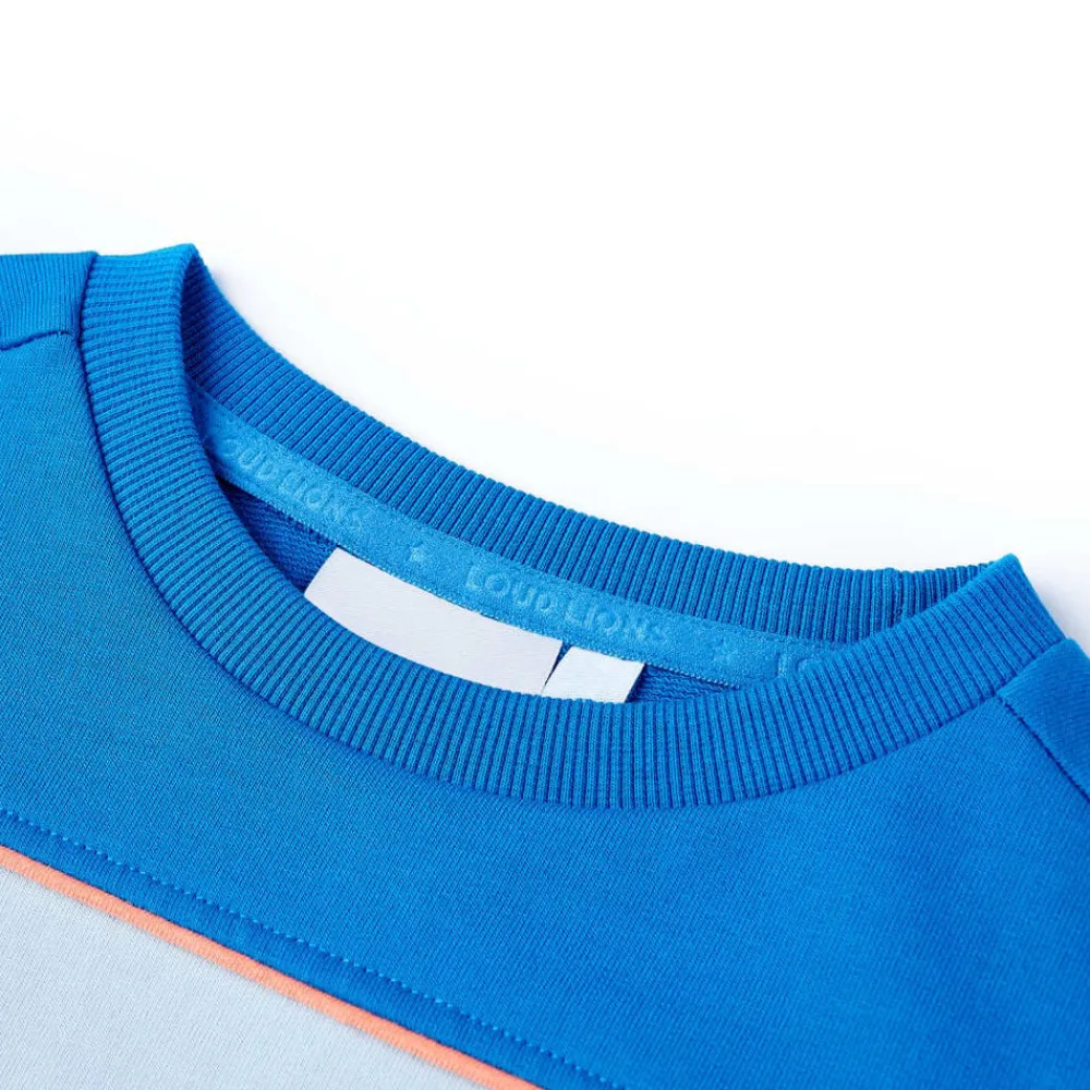 vidaXL Sudadera infantil azul chillón y azul claro 104