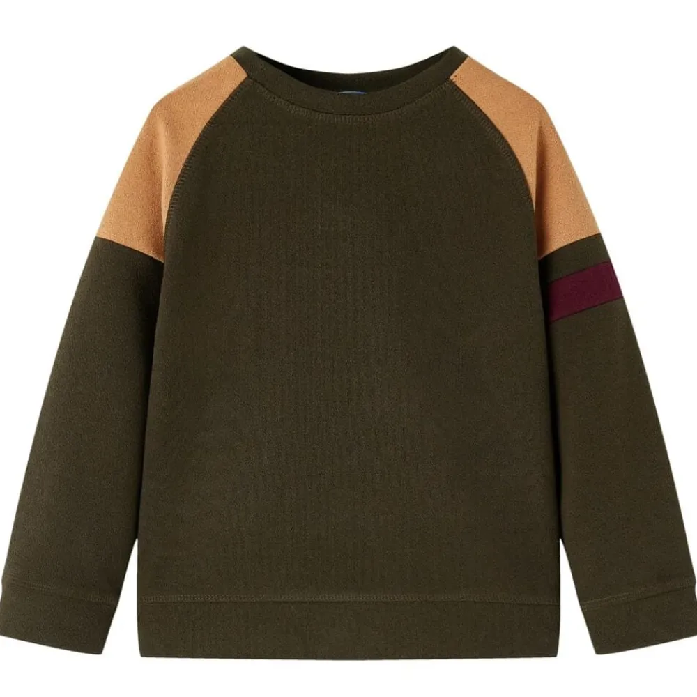 vidaXL Sudadera infantil caqui oscuro y camel 140 Discount