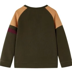 vidaXL Sudadera infantil caqui oscuro y camel 140 Discount