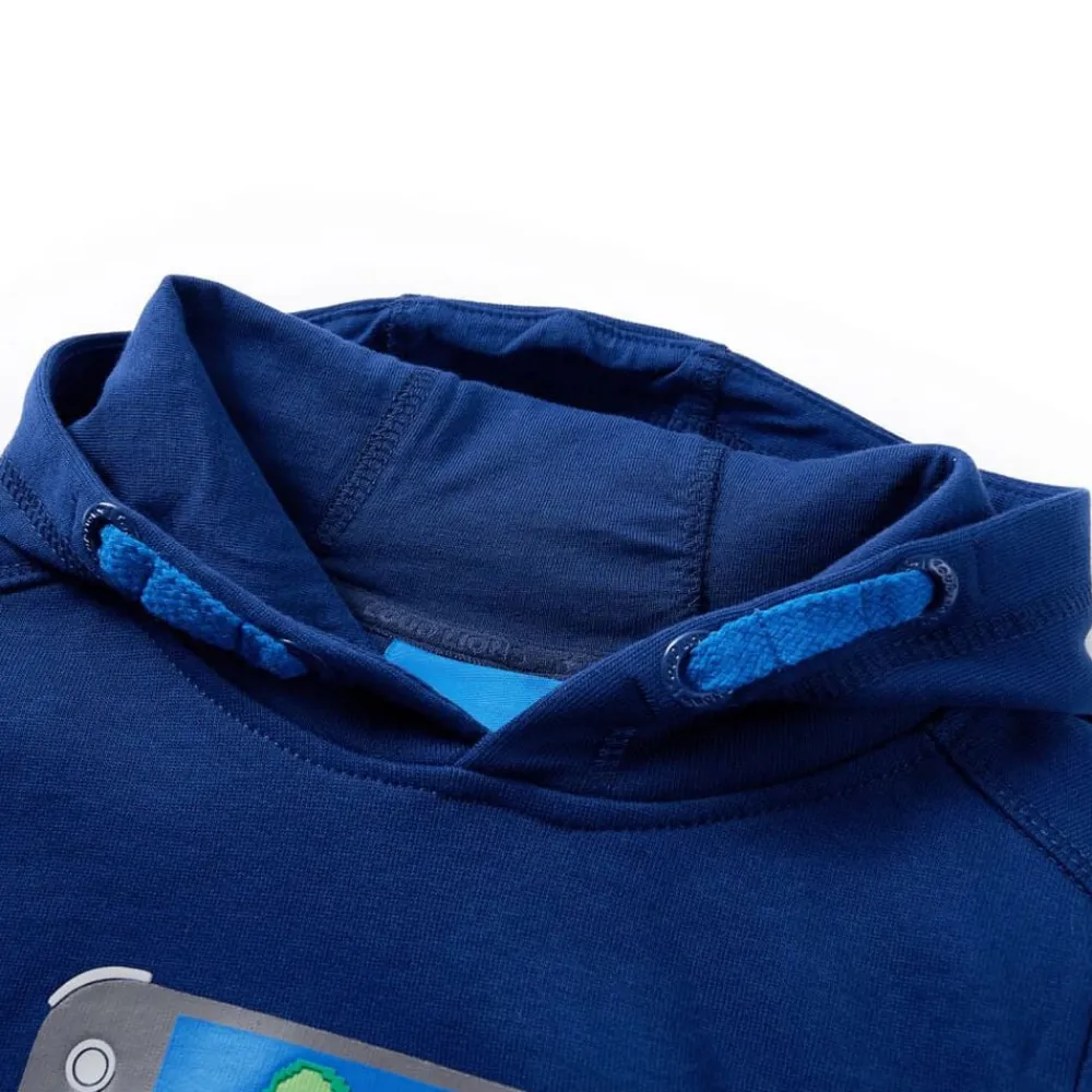 vidaXL Sudadera infantil con capucha azul marino 104