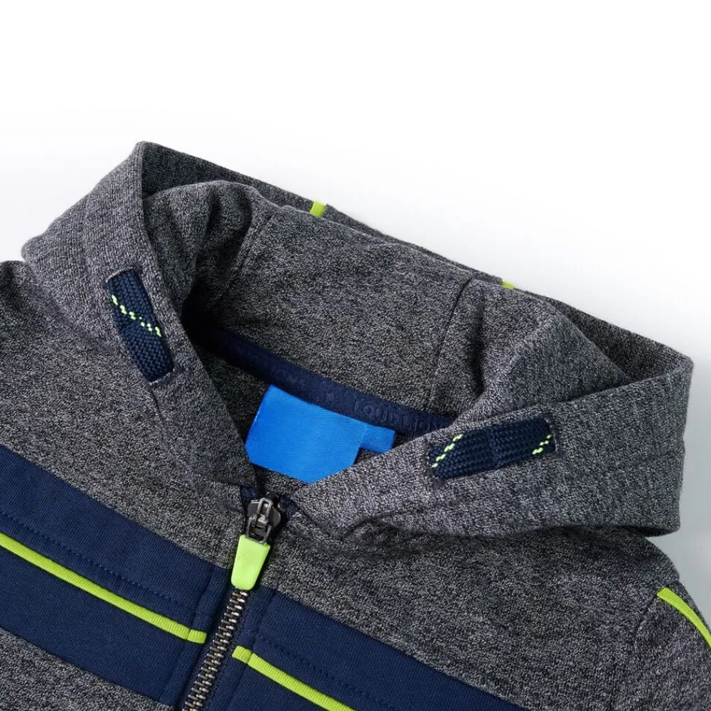 vidaXL Ropa Y Accesorios-Sudadera infantil con capucha y cremallera gris mélange 92