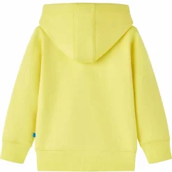vidaXL Sudadera infantil con capucha y cremallera amarillo claro 92 New