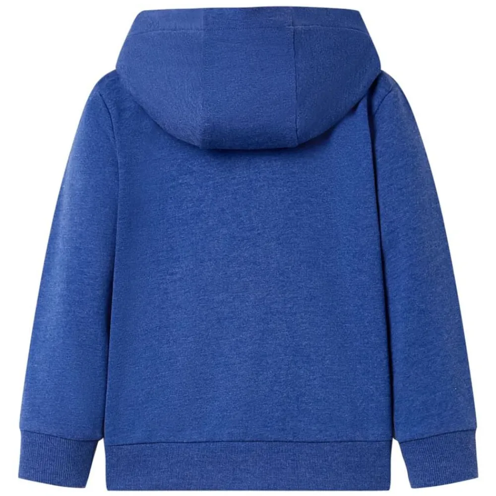 vidaXL Sudadera infantil con capucha y cremallera oscuro mélange 92 Azul