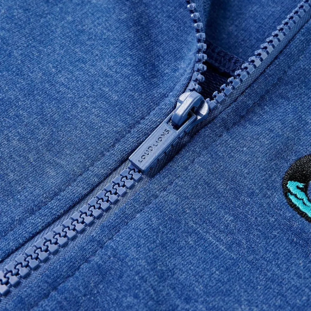 vidaXL Sudadera infantil con capucha y cremallera oscuro mélange 92 Azul