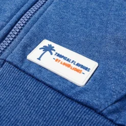 vidaXL Sudadera infantil con capucha y cremallera oscuro mélange 92 Azul