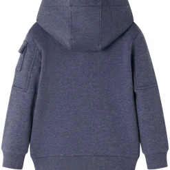 vidaXL Sudadera infantil con capucha y cremallera azul oscuro mélange 92 Clearance