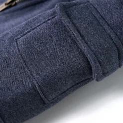 vidaXL Sudadera infantil con capucha y cremallera azul oscuro mélange 92 Clearance
