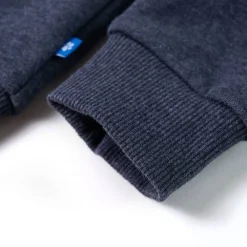 vidaXL Sudadera infantil con capucha y cremallera azul oscuro mélange 92 Clearance
