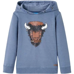 vidaXL Sudadera infantil con capucha azul melange 104 Best