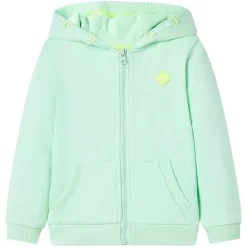 vidaXL Sudadera infantil con capucha y cremallera brillante 92 Verde Hot