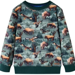 vidaXL Ropa Y Accesorios-Sudadera infantil verde oscuro 92
