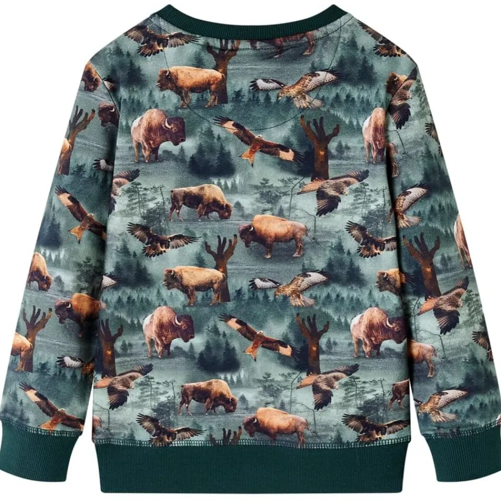 vidaXL Ropa Y Accesorios-Sudadera infantil verde oscuro 92