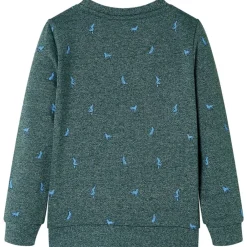 vidaXL Sudadera infantil verde oscuro melange 104 Clearance