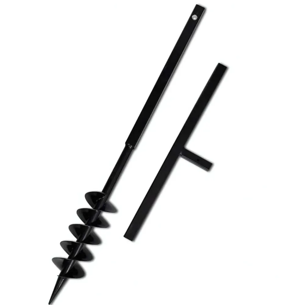 vidaXL Taladro De Tierra Con Mango 100 mm Con Tubo De Extensión 5 M Acero Outlet