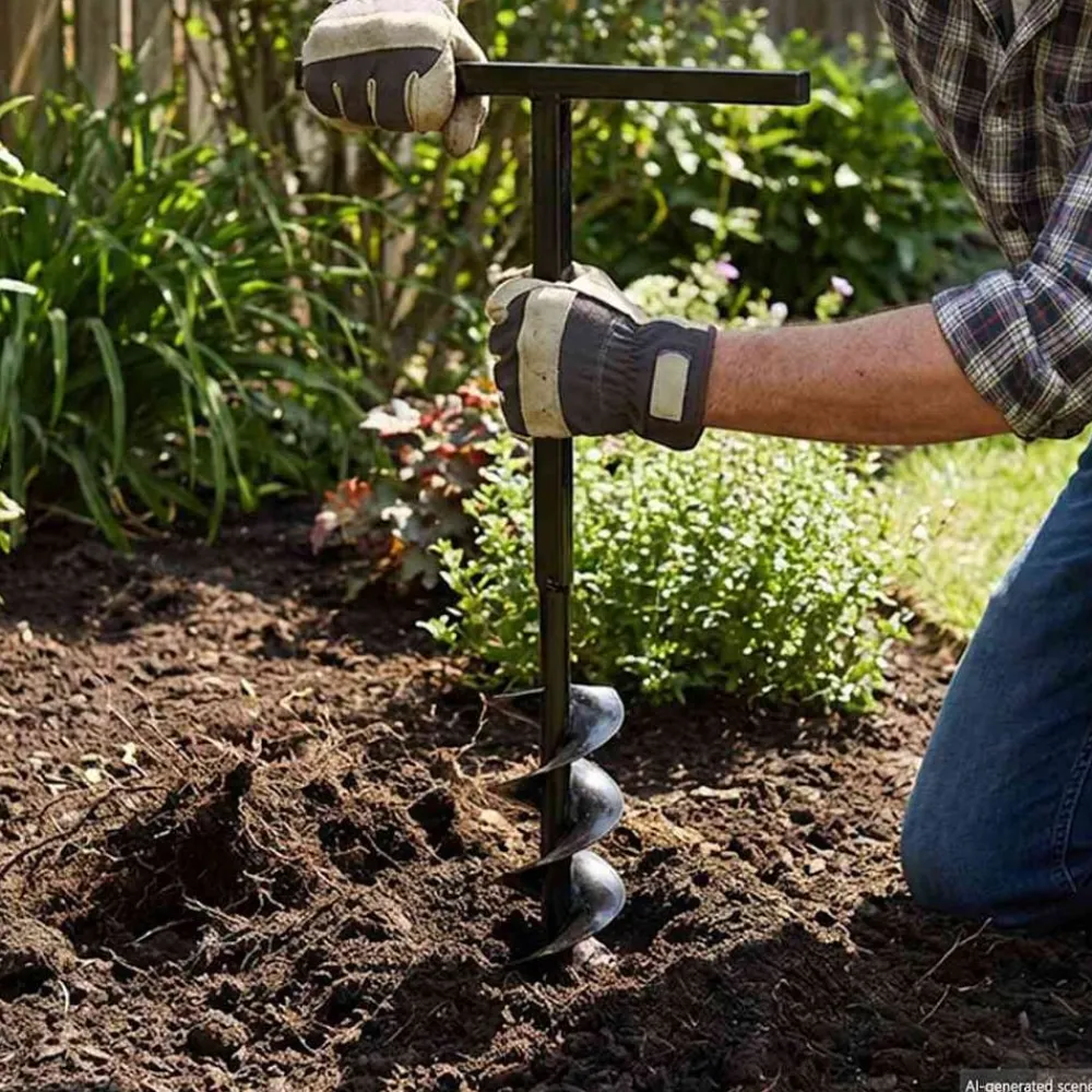 vidaXL Taladro De Tierra Con Mango 100 mm Con Tubo De Extensión 13 M Acero Hot