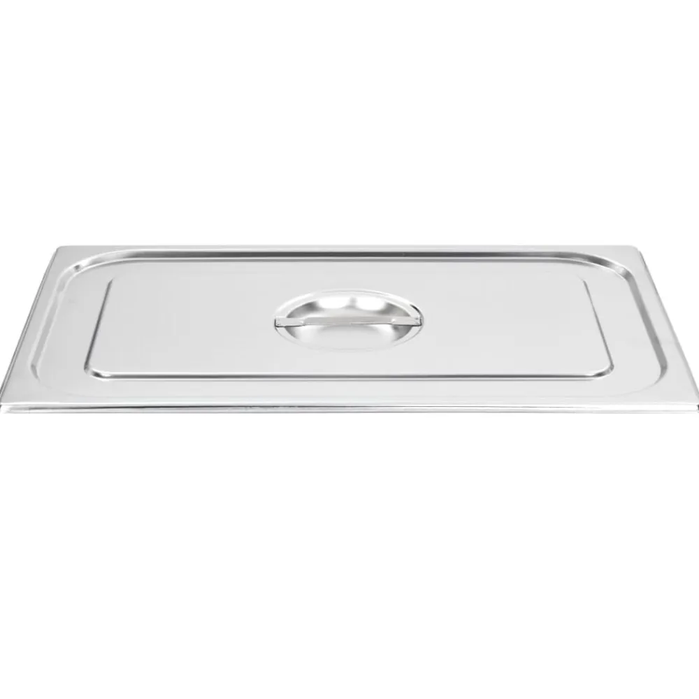 vidaXL Tapas para bandejas Gastronorm 1/1 acero inoxidable 2 unidades Best