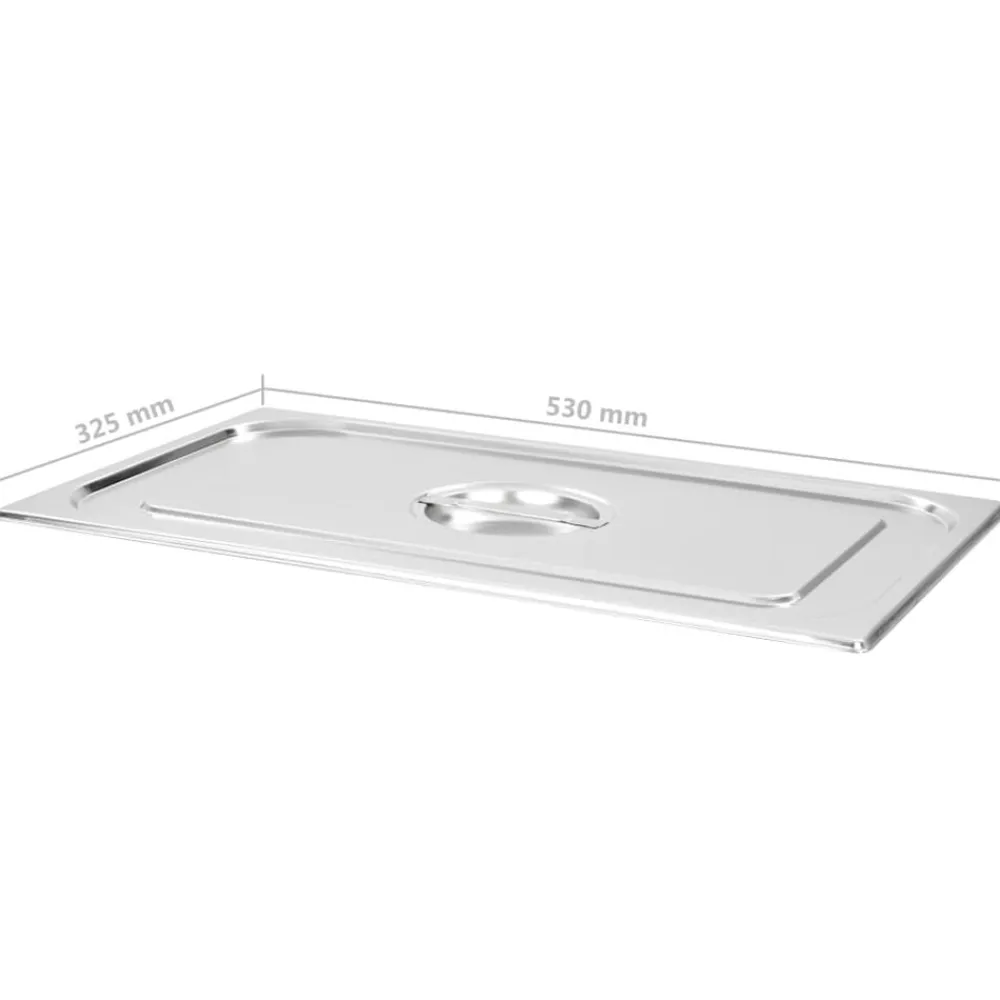 vidaXL Tapas para bandejas Gastronorm 1/1 acero inoxidable 2 unidades Best