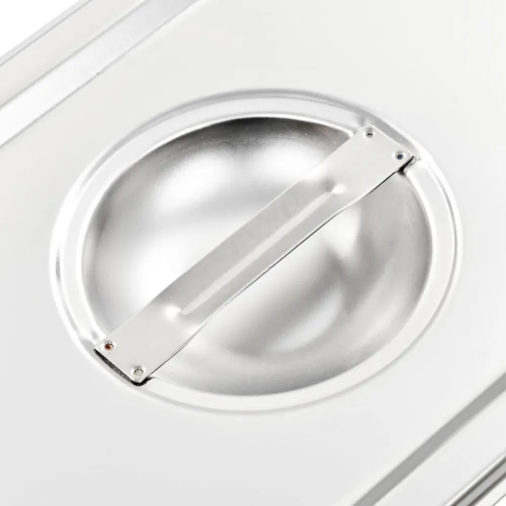 vidaXL Tapas para bandejas Gastronorm 1/3 acero inoxidable 4 unidades Clearance