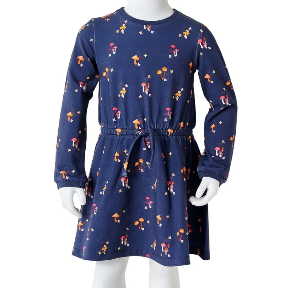 vidaXL Vestido infantil azul marino 104 New