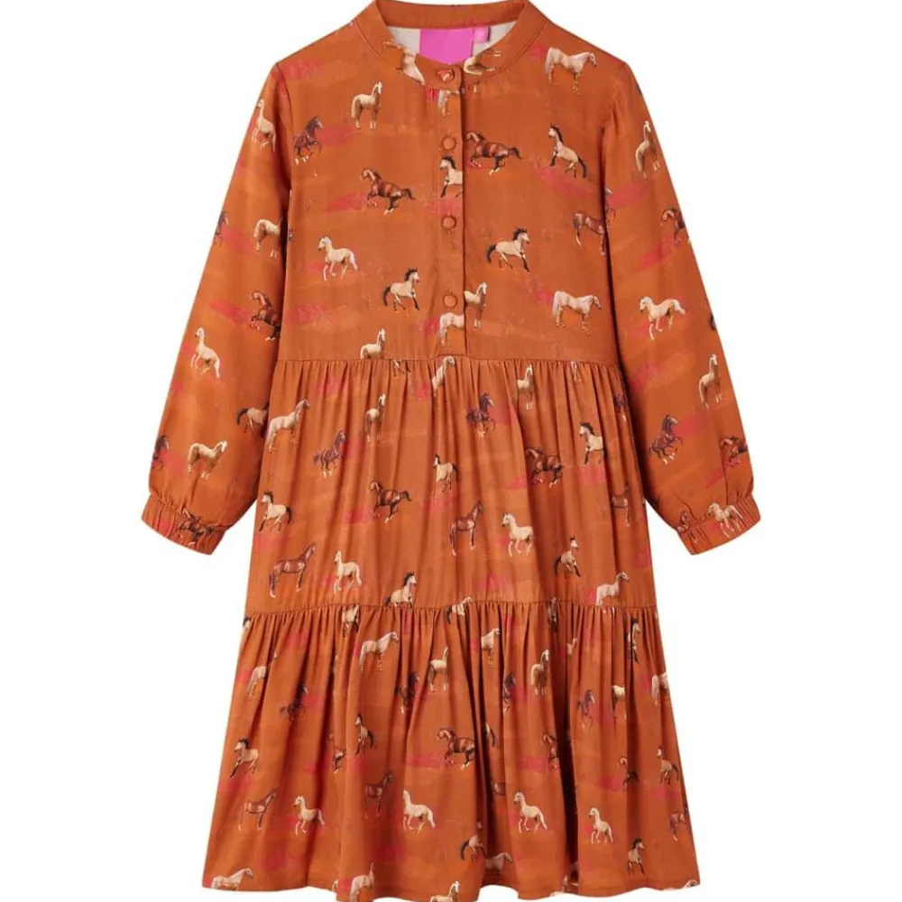 vidaXL Ropa Y Accesorios-Vestido infantil color coñac 104