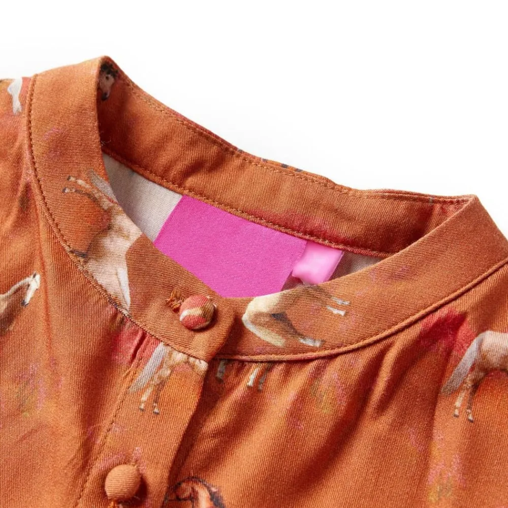 vidaXL Ropa Y Accesorios-Vestido infantil color coñac 104