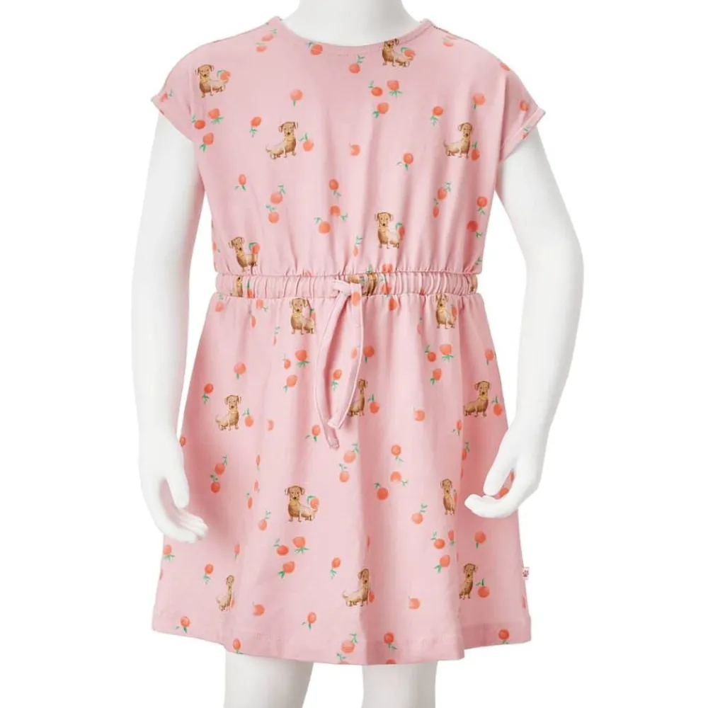 vidaXL Ropa Y Accesorios-Vestido infantil con cordón naranja claro 116
